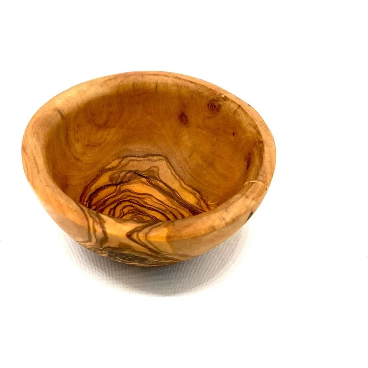 Olivenholz-erleben Tapas-Schale rund Ø 14 cm aus Olivenholz – rustikal und handgefertigt, Olivenholz, (1-tlg), Jede Schale ein Unikat – natürliche Maserung, rustikales Olivenholz – Bild 2