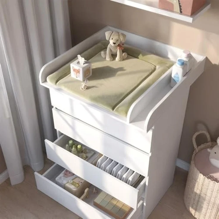 Wickelkommode Emmi Weiß 80x111.6 cm mit 4 Schubladen Vitalispa – Bild 5