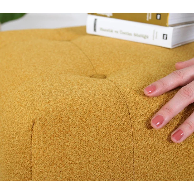 Hanah Home 'Tomp - Yellow' Pouffe, Gelb, 43 x 43 x 43 cm – Bild 4