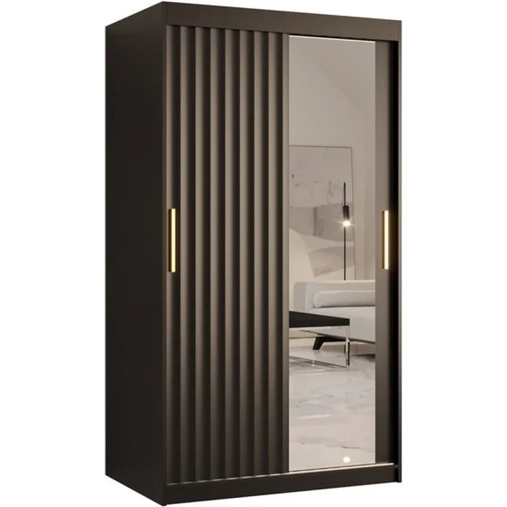 ABIKS MÖBEL Schwebetürenschrank RIFLO WAVE 2 Schlafzimmerschrank - mit Schiebetüren, Kleiderstange – Bild 4