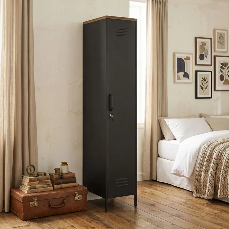 Metall-Garderobenschrank B 35 x T 46 x H 183 cm mit verstellbaren Böden, abschließbar