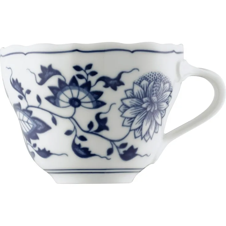 Kaffee-Obertasse Blau Zwiebelmuster Hutschenreuther Kaffeetasse - Mikrowelle geeignet, Spülmaschinenfest