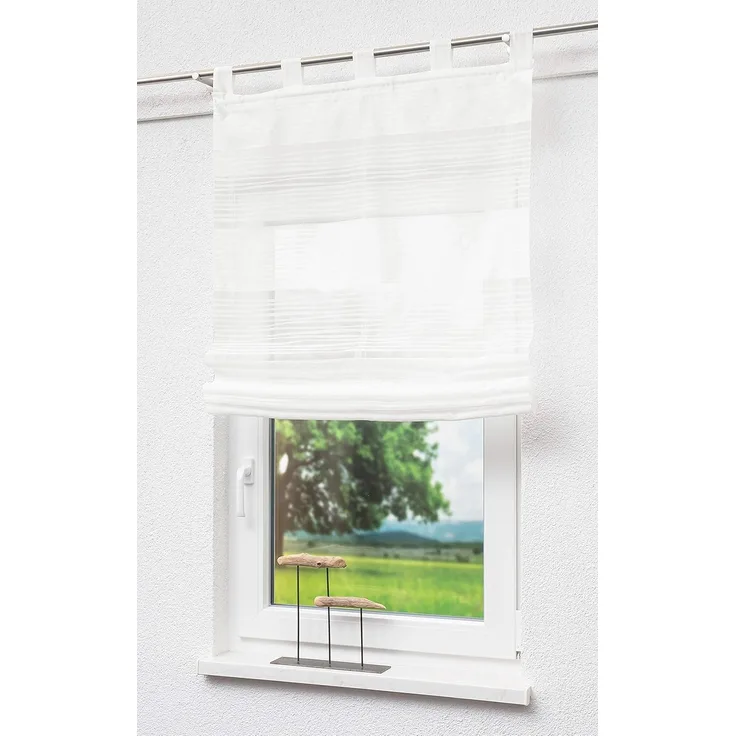 Raffrollo/Raffgardine von Lysel - Evora (BxH) 120cm * 130cm weiß