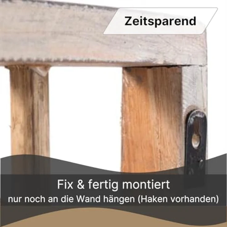DESIGN DELIGHTS Wandgarderobe WANDGARDEROBE TREIBHOLZ UNIKAT, 80x22 cm (BxH), Garderobe, Hakenleiste – Bild 5