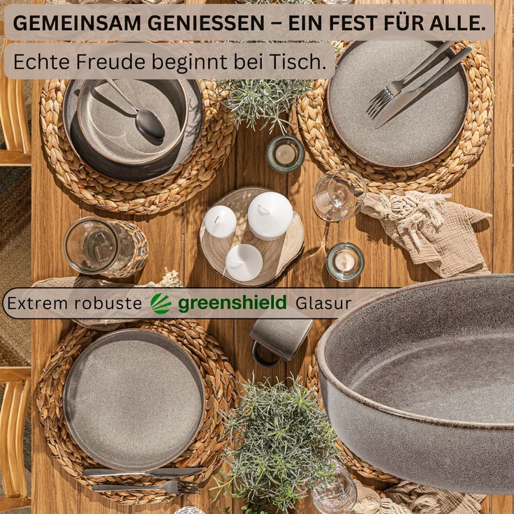 SÄNGER Pastaschalen Set Kairo Graphit - 6 teilig aus Steingut – Bild 3