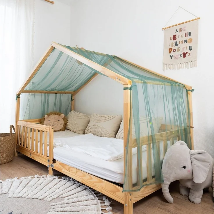 lilimaus Betthimmel Leuchtender Betthimmel mit Sternen für Kinder Hausbetten, Leuchtender Sternenhimmel für Kinder-Hausbetten, 90x200 & 120x200 cm – Bild 3