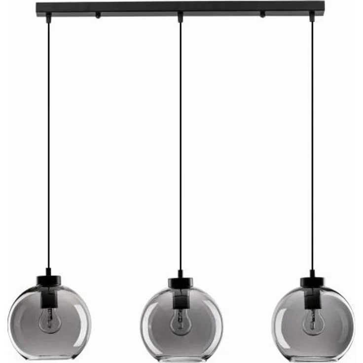 Nova Luce 9241150 PALMER Pendelleuchte 3-flammig Schwarz Rauchglas E27 – Bild 2
