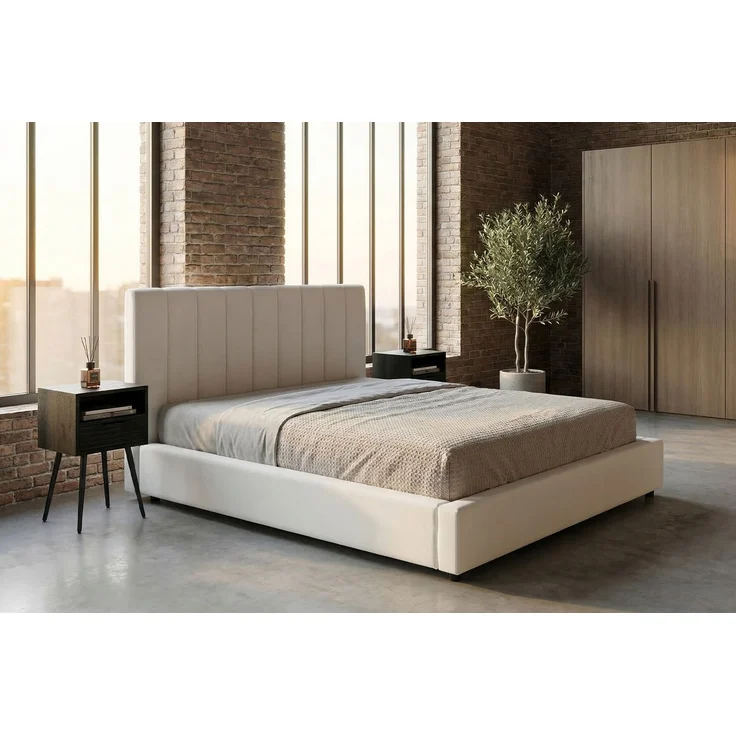 KAWOLA Bett CATTURA Polsterbett Velvet creme 160x200cm mit Lattenrost – Bild 6