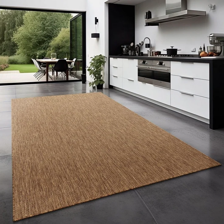 TT Home Teppich, Rechteckig, Höhe: 4 mm, Teppich Outdoor Wohnzimmer Esszimmer Balkon Wetterfest – Bild 5
