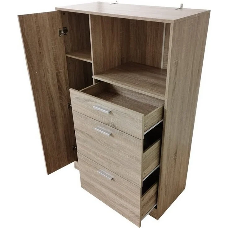HTI-Line Küchenbuffet Küchenschrank Kombi L Blanca (Stück, 1-St, 1 Küchenschrank Kombi L Blanca) Küchenbuffet Mehrzweckschrank Mikrowellenschrank – Bild 2