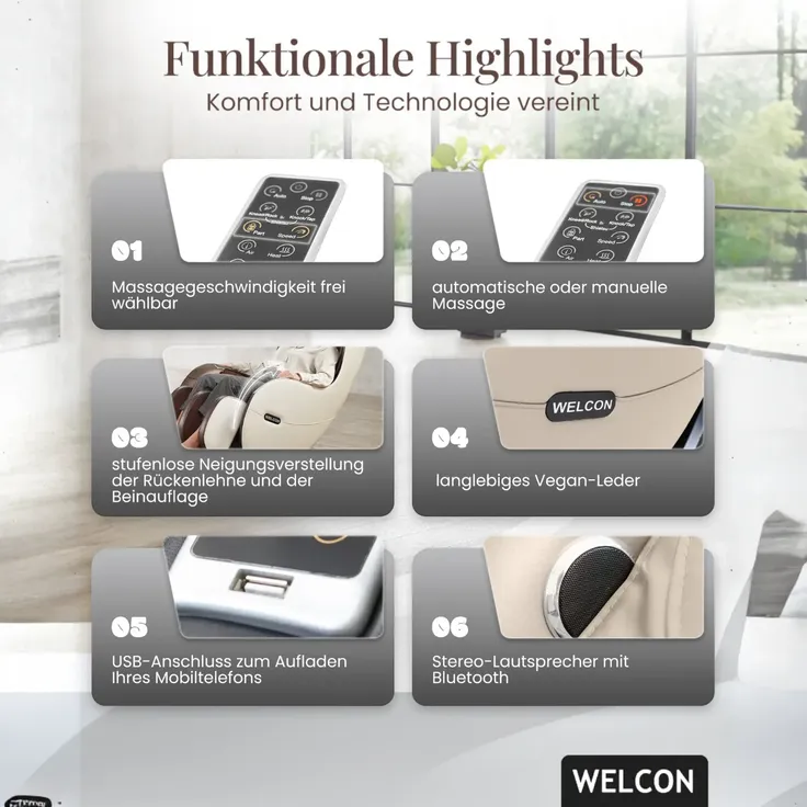 'Easyrelaxx' Massagesessel in Braun-Beige – Bild 7