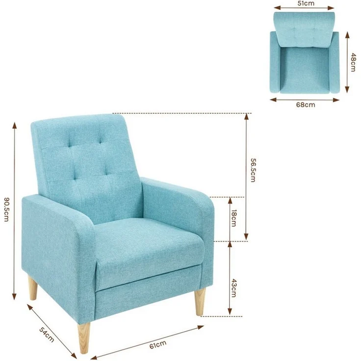 Woltu Ohrensessel (1-St), Relaxsessel mit Massivholzbeinen, Loungesessel modern – Bild 3
