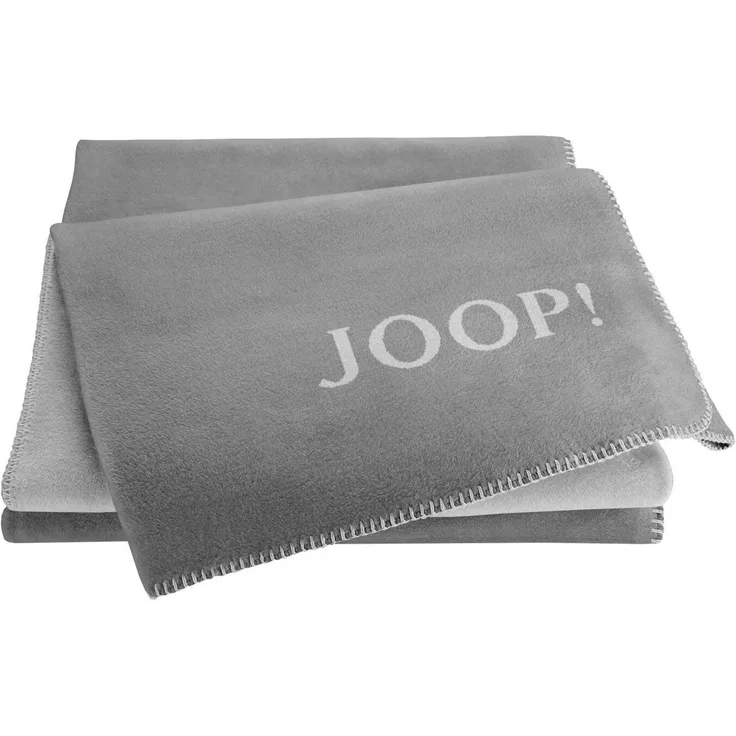 JOOP! 'Uni-Doubleface' Wohndecke, Baumwollmischgewebe, graphit / rauch, 150 x 200 cm