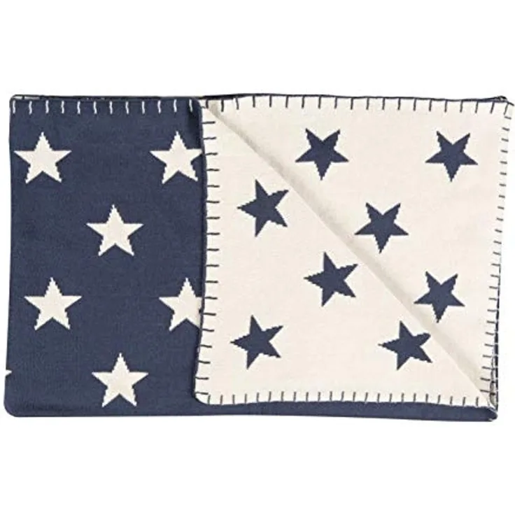 Schardt 'Big Star' Kuscheldecke dunkelblau/beige