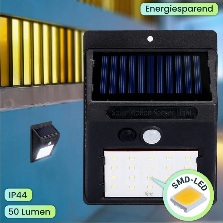 Casativo LED Wandleuchte Solar Leuchte: Bewegungsmelder, 20 SMDs, IP44, hell & sparsam, Lichtstrom: 480 lm – Bild 2