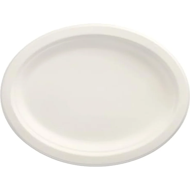 50 Teller, Zuckerrohr "pure" oval 26 cm x 20 cm x 2 cm weiss – Bild 3