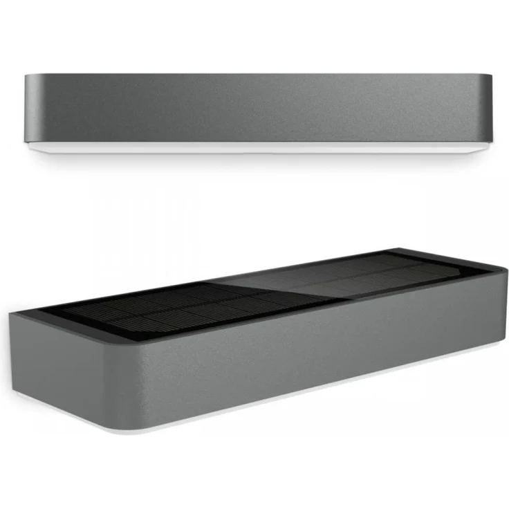 LED-Außenleuchte XSolar SOL-O anthrazit, Solarleuchte mit Dämmerungsschalter, LiFe-Akku, Softlichtstart – Bild 2