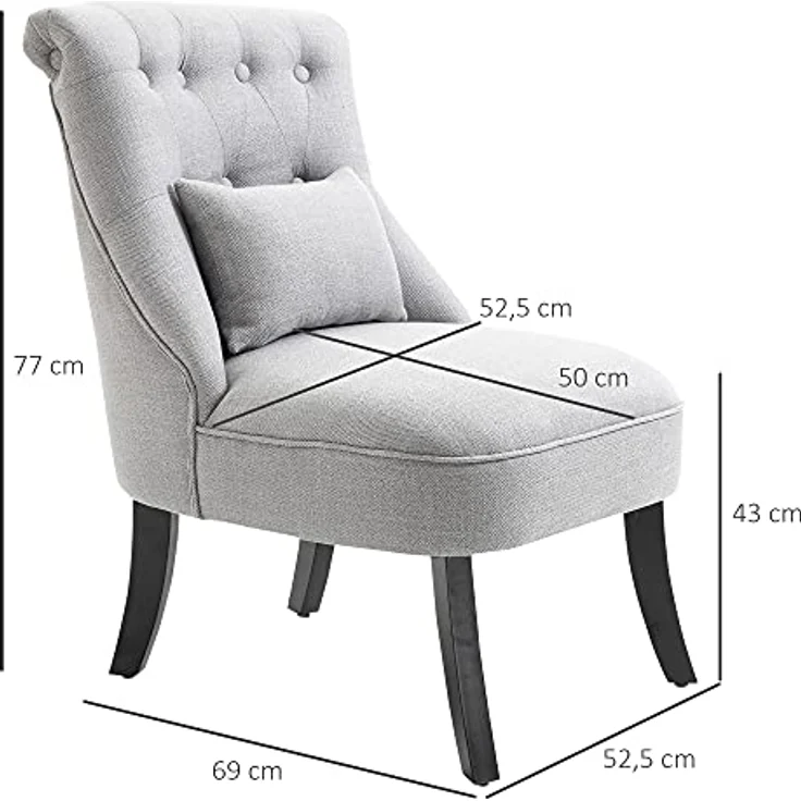HOMCOM Sessel Relaxsessel mit Rückenkissen – Bild 4