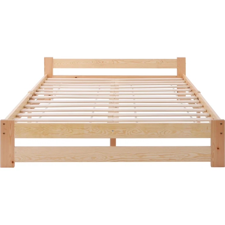 Futonbett mit Kopfteil, Liegefläche 140×200 cm, Natur, mit Matratze – Bild 8