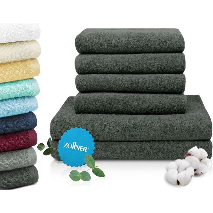 ZOLLNER Handtuch Set, Walkfrottier (6-St), 100% Baumwolle, vom Hotelwäschespezialisten – Bild 1