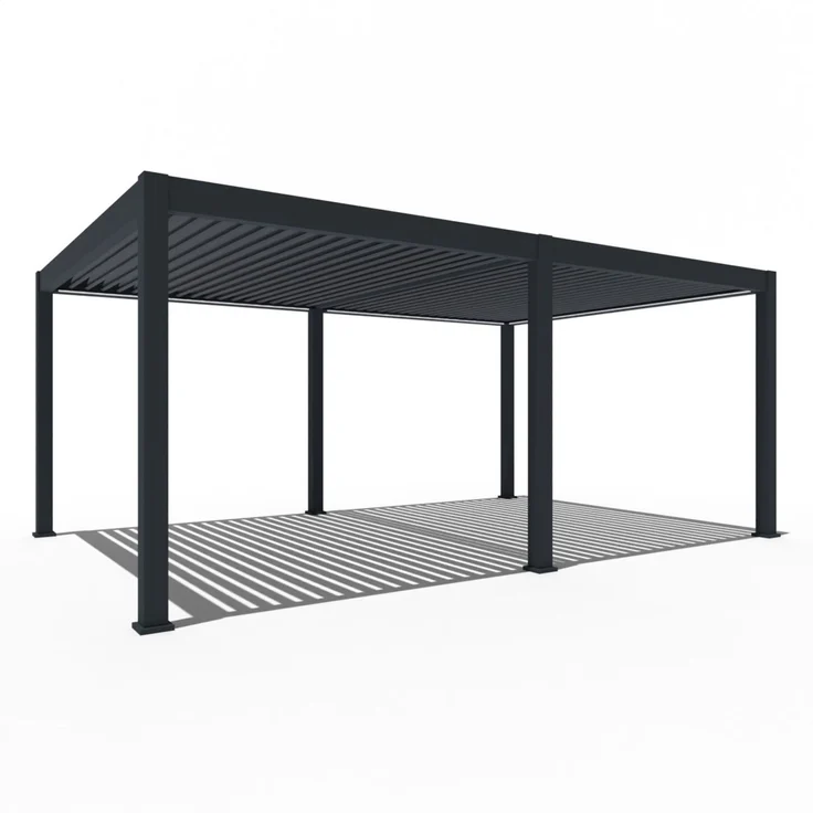 Weide E-Deluxe Plus | elektrische Pergola mit LED | Voll Aluminium | 4 x 6 M | motorisiertes Lamellendach anthrazit – Bild 1