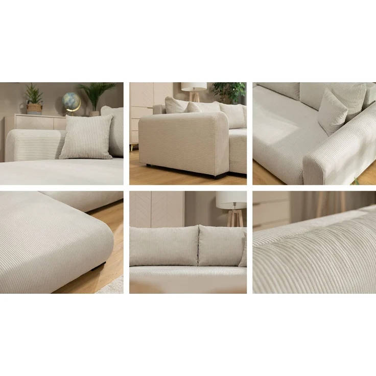 Mirjan24 Ecksofa Merkos (Farbe: Lumo 30), 80 x 188 x 285 cm – Bild 6