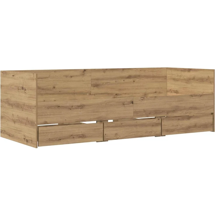 vidaXL Tagesbett mit Schubladen Kunsthandwerk Eiche Holzwerkstoff 3429636 – Bild 3
