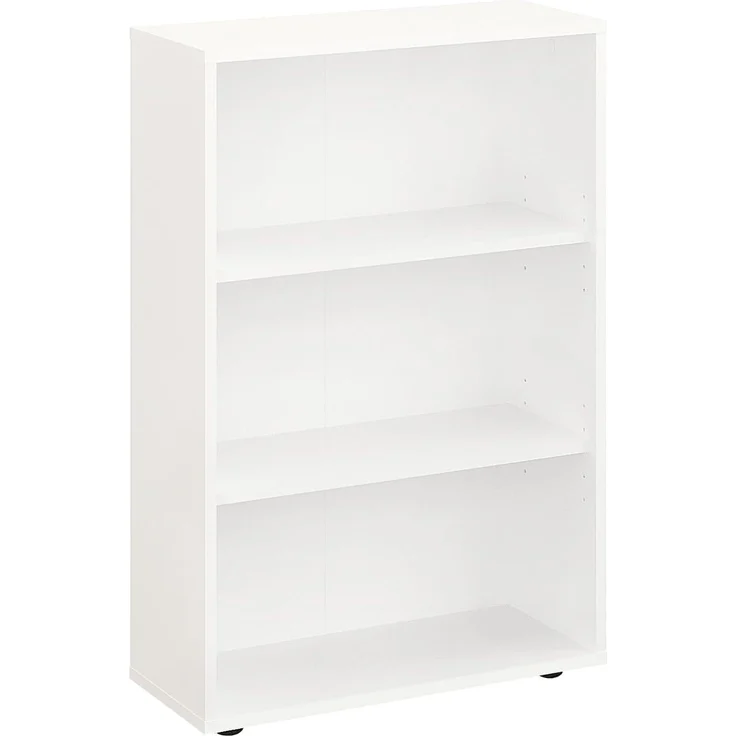KOMTO Bücherregal Lumo 60 cm breit Regal mit 3, 4, 6 Ebenen und Höhenverstellbare Regale, Aufbewahrungsregal Bookshelf Weiß – Bild 1