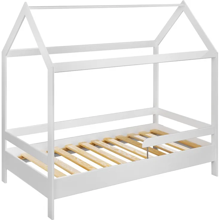 Kinderbett Timmi House aus Holz in Weiß 164 x 145 x 89 cm