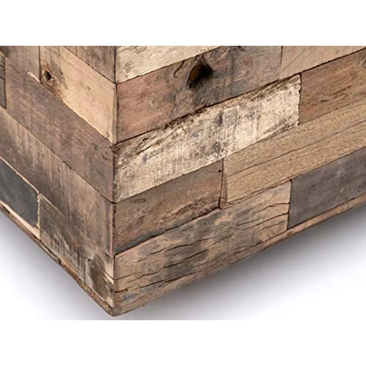 Couchtisch Altholz massivum Kavali 150x75 cm braun recyceltes Holz rustikal mit Rollen Massivholz Sofatisch Wohnzimmer rechteckig – Bild 3