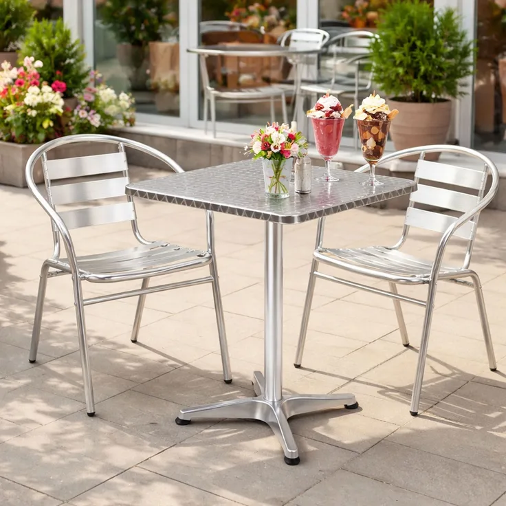 Bistrogarnitur 3-teilig Aluminium