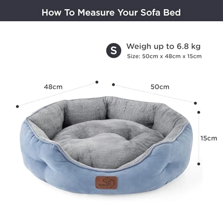 BEDSURE Katzenbett waschbar Katzen Bettchen - 51 x 48 x 15 cm Katzen Bett mit zweiseitig Innenkissen Katzenschlafplatz für Katzen oder kleine Hunde, blau – Bild 8
