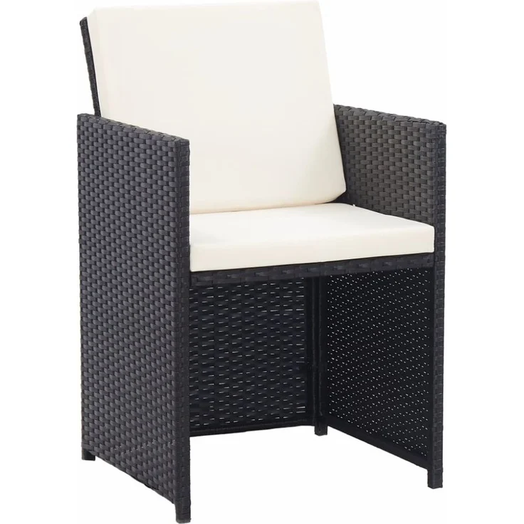 vidaXL 17-tlg. Garten-Essgruppe mit Auflagen Poly Rattan Schwarz 46427 – Bild 2