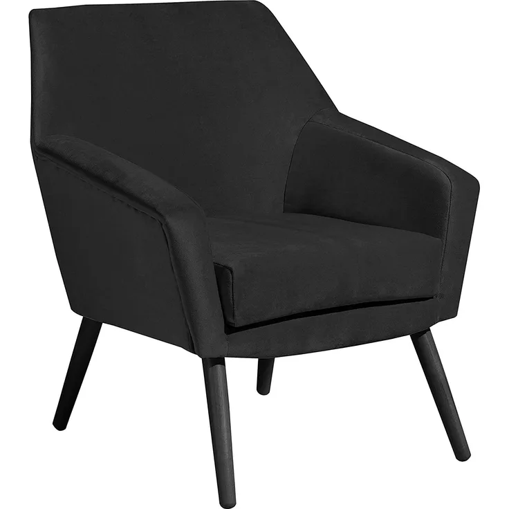 Sessel Kachka Bezug Samtvelour Buche schwarz / schwarz 21064