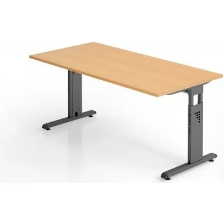 Büro Schreibtisch 160x80 cm Modell OS16 höheneinstellbar 6 = Buche-Graphit