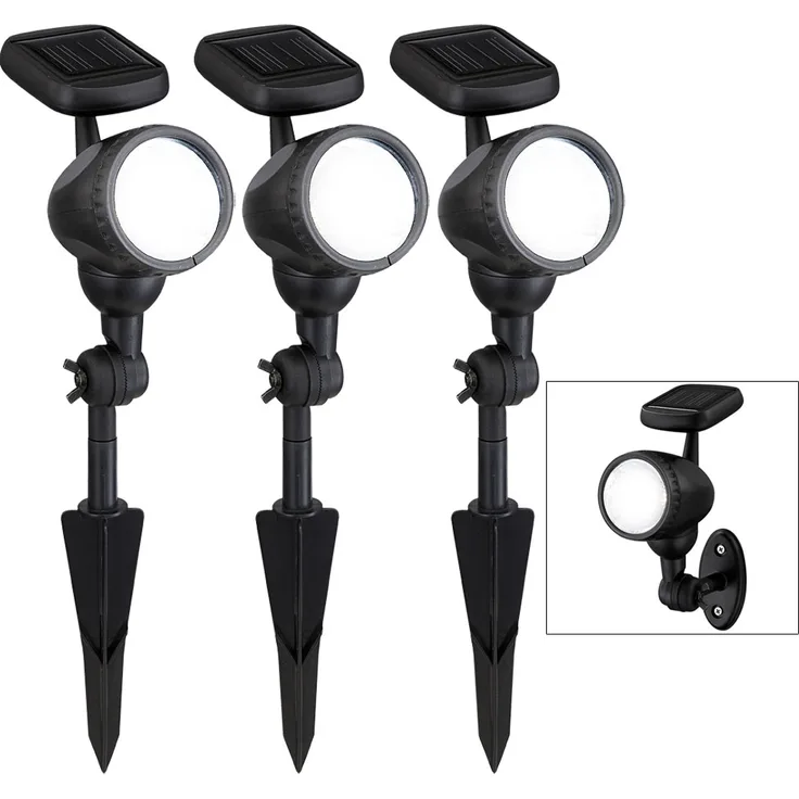 3er Set LED Solarleuchten für den Außenbereich