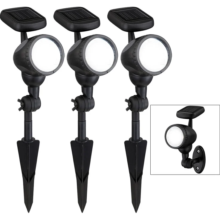 3er Set LED Solarleuchten für den Außenbereich – Bild 1