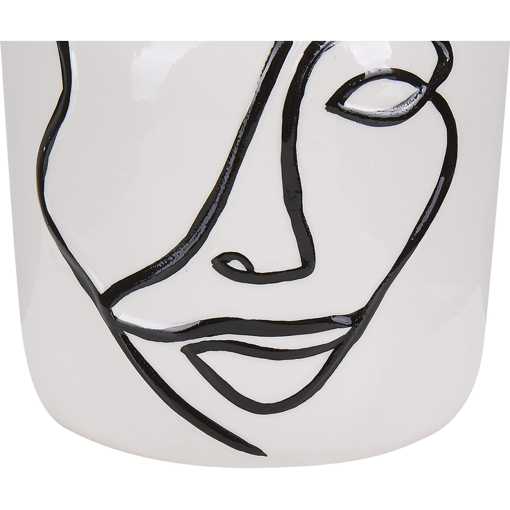Blumenvase AGRINION Steinzeug 19 cm Weiß – Bild 5