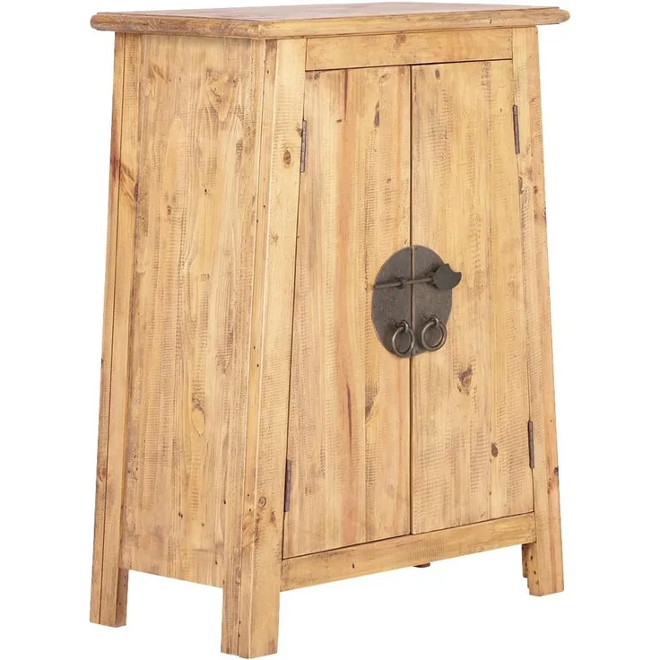 Einzigartiger Rangun Unterschrank, Braun, Recycelte Pinie, 80 cm Höhe, für stilvolle Bäder