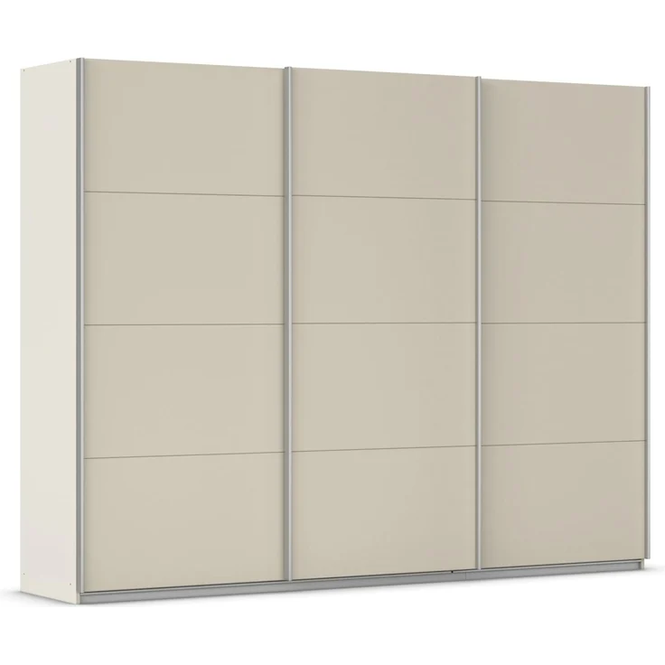 Rauch Möbel Kulmbach, Kleiderschrank mit Schwebetüren für Schlafzimmer, Kinderzimmer, Jugendzimmer, Garderobe, Flur, 3-türig, Zubehör Basic, Farbe Beige, Breite 271 cm
