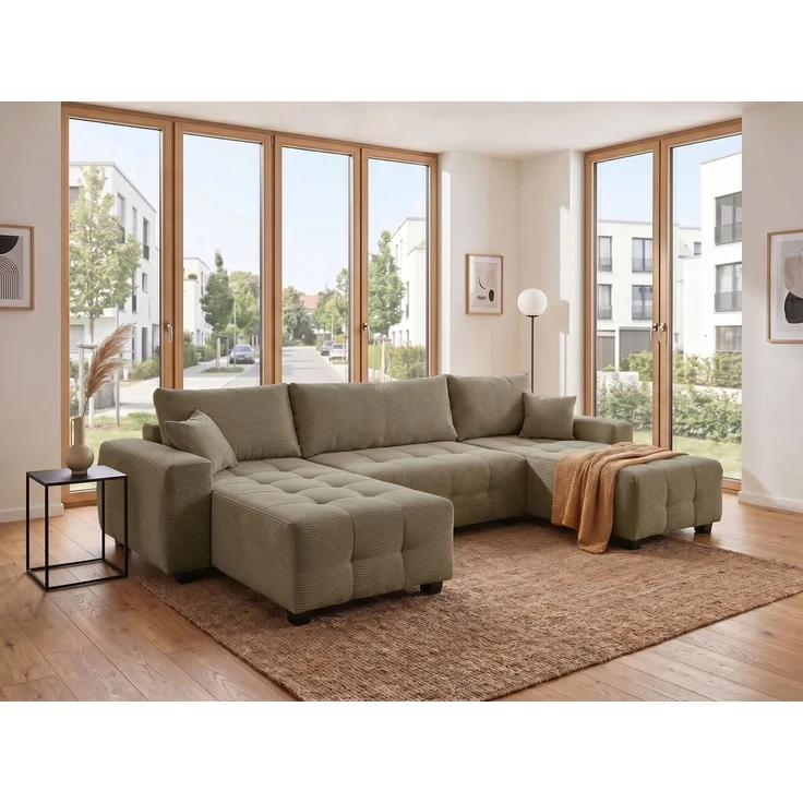 OTTO home Wohnlandschaft Bella U-Form, B: 314 cm, inkl. Schlaffunktion, auch in Cord, inkl. Bettkasten, Bonellfederkern, extra große Liegefläche: 269x135cm – Bild 1