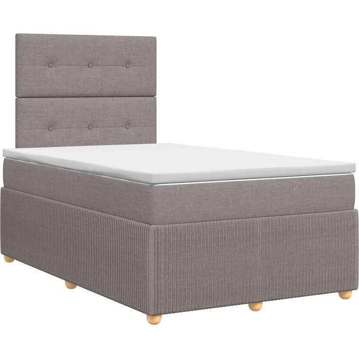 vidaXL Boxspringbett mit Matratze Taupe 120 x 200 cm Stoff 3454372 – Bild 2