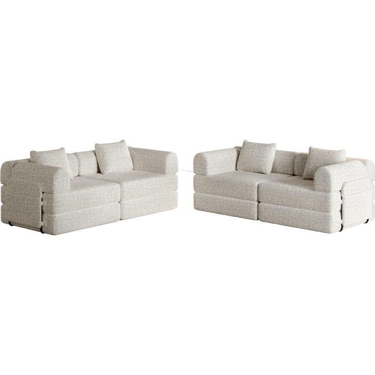 ZUBALIYA SchlafSofa mit LED - Beleuchtung, mit Ablageflächen, mit Chenille - Bezug, mit Samtbezug, mit breiten Armlehnen – Bild 7