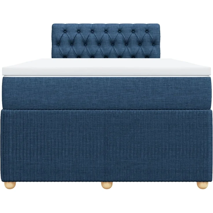 vidaXL Boxspringbett mit Matratze Blau 120x200 cm Stoff 3287436 – Bild 4