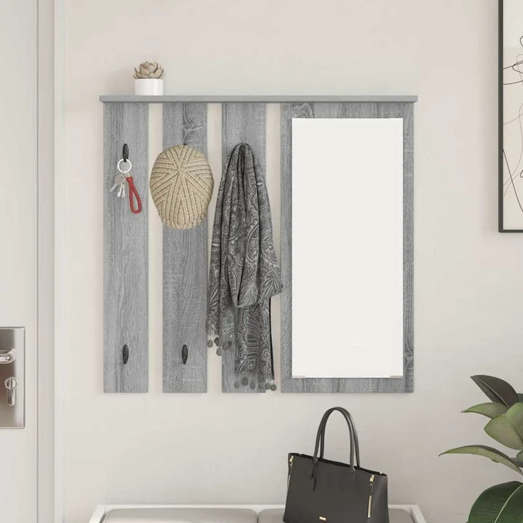 vidaXL Wandmontierter Kleiderständer Grau Sonoma 84 x 10 x 80 cm 874496 – Bild 3