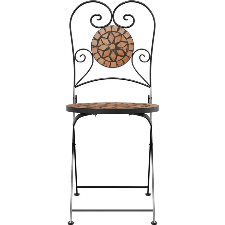 vidaXL Bistrostühle 2 Stk. Klappbar Terracottarot Keramik 4003403 – Bild 4