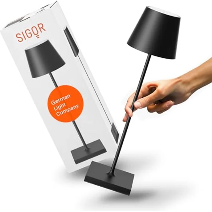 SIGOR LED Tischleuchte Akku-Tischleuchte, Dimmbar, LED fest integriert, Warmweiß – Bild 2