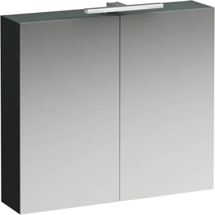 LAUFEN BASE Spiegelschrank 800 mm, 2 Türen, LED- Licht Element, Farbe: Verkehrsgrau - H4028021102661