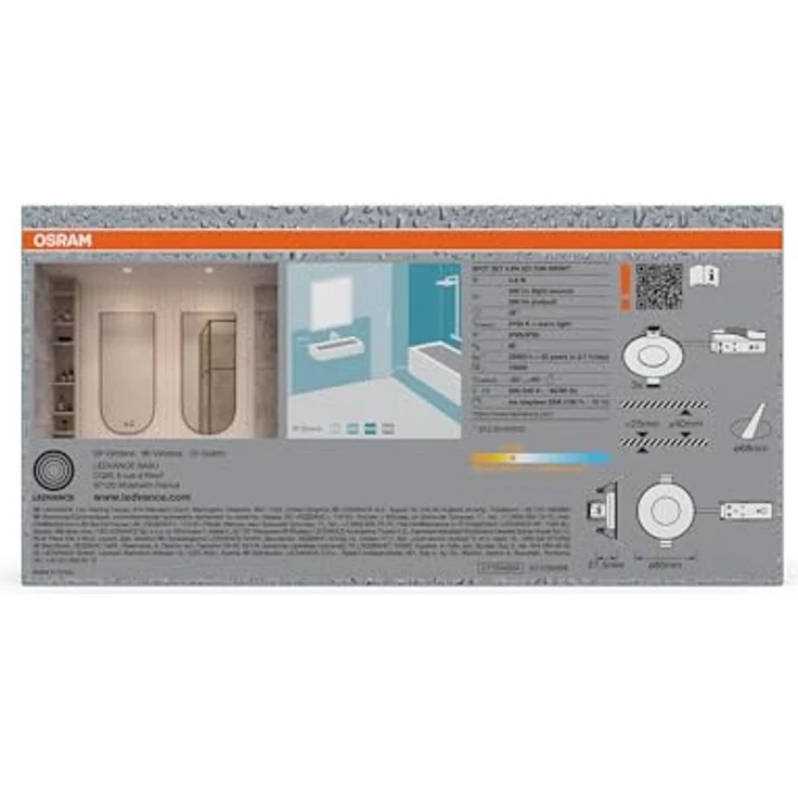 Osram Spot Set LED Einbaustrahler DIM IP65 4,9W Weiß, 3er Set Außenbereich dimmbar, warmweiß 2700K, Outdoor – Bild 4