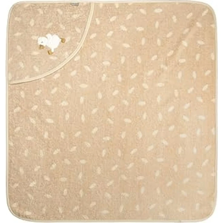 Kapuzen Badetuch aus Jacquard Frottee 80x80 cm mit Applikation Ente Edda Lou, – Bild 1